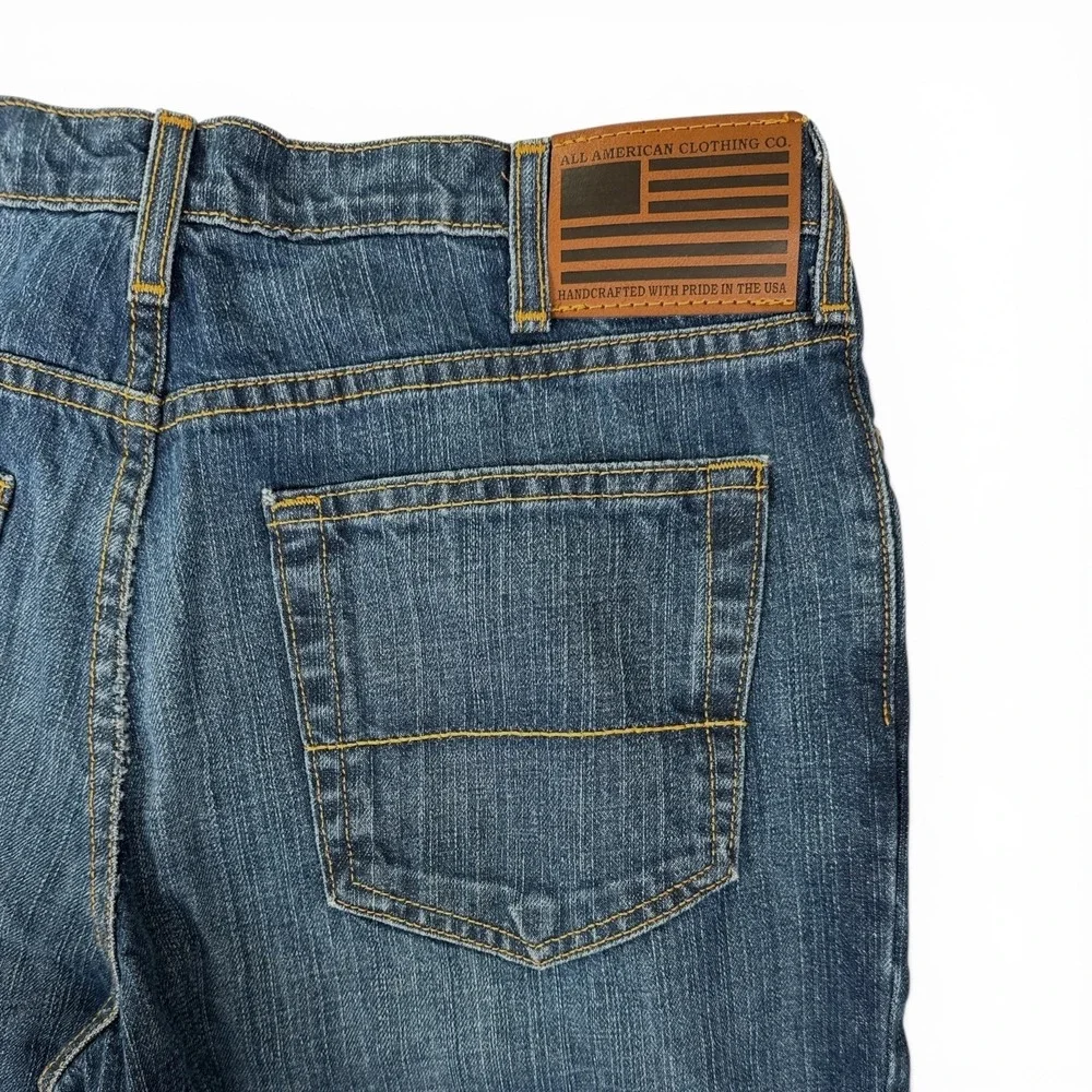 All American Clothing Co Mens Straight Leg Jeans Blue AA1776 Made in USA 33x32